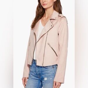 MEMBERS ONLY Faux Suede Pink Moto Jacket - S